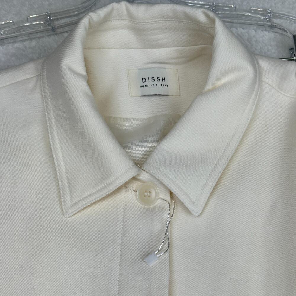 DISSH Structured‎ Shirt Jacket Cream Button Front Overshirt Women's US 8 - Picture 2 of 10